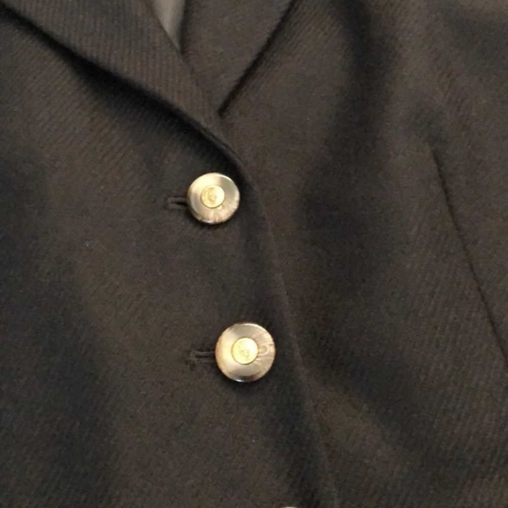 Talbots Like new  black classic wool pea coat - Picture 5 of 8
